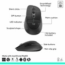 Logitech Signature Comfort Plus M850 L for Business, Wireless Mouse, Sculpted Design with Palm Cushion, Silent Clicks, Secure Receiver/Bluetooth, Windows/Mac/ChromeOS/Linux/iPadOS