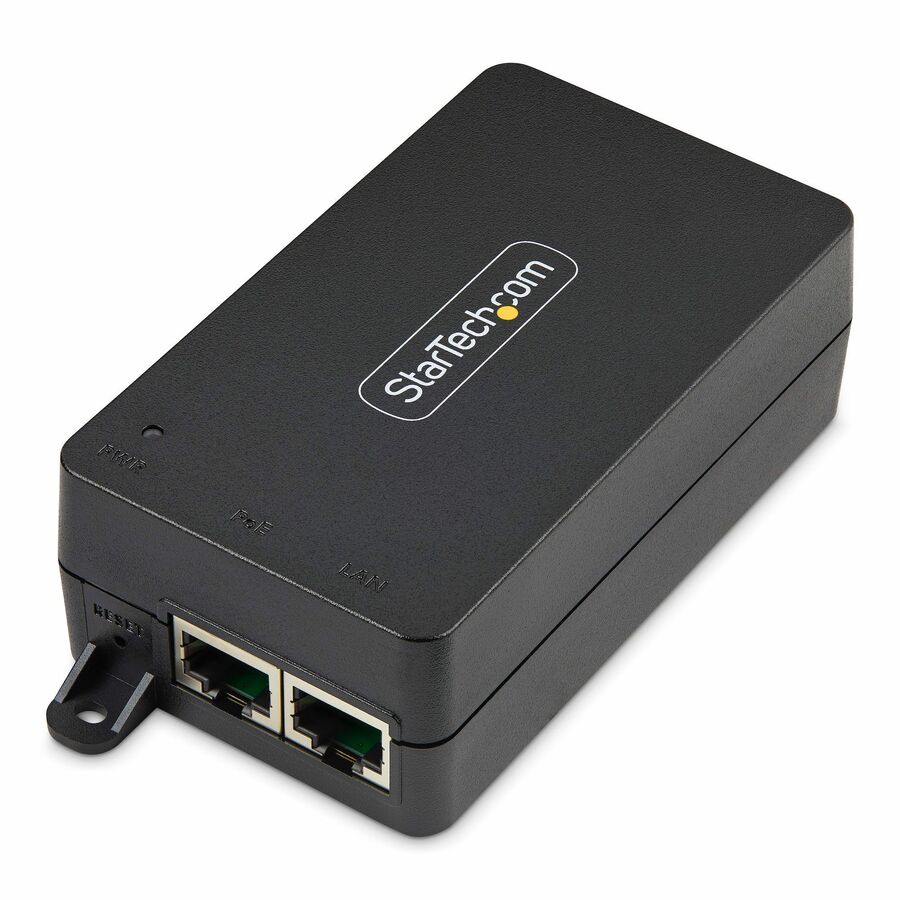 StarTech 1-Port 10Gbps Gigabit PoE++ Injector, 60W, 2.5/5/10G Ethernet/10/100/1000M, PoE++ (802.3af/at/bt), Wall Mount, Unmanaged, TAA