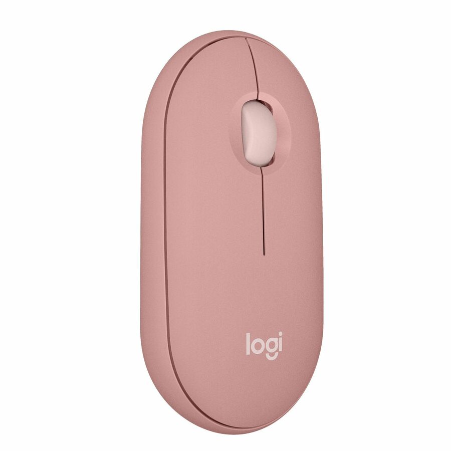Logitech Pebble Mouse 2 M350s Slim Bluetooth Wireless Mouse, Portable, Customizable Button, Quiet Clicks, Tonal Rose