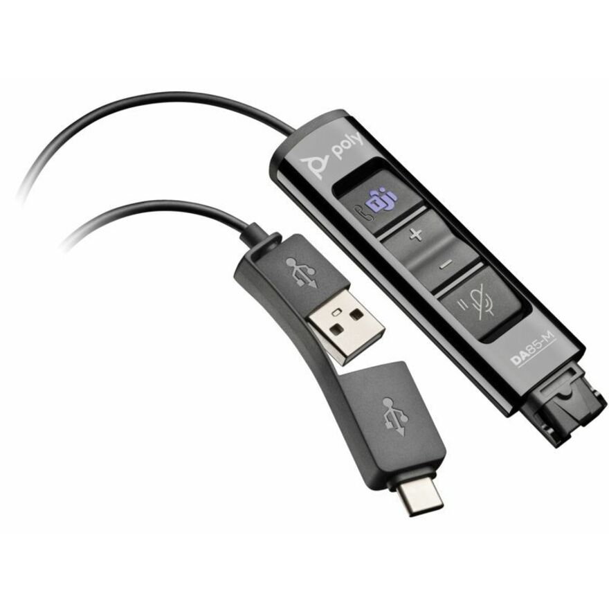 Poly DA85-M USB to QD Black Adapter TAA