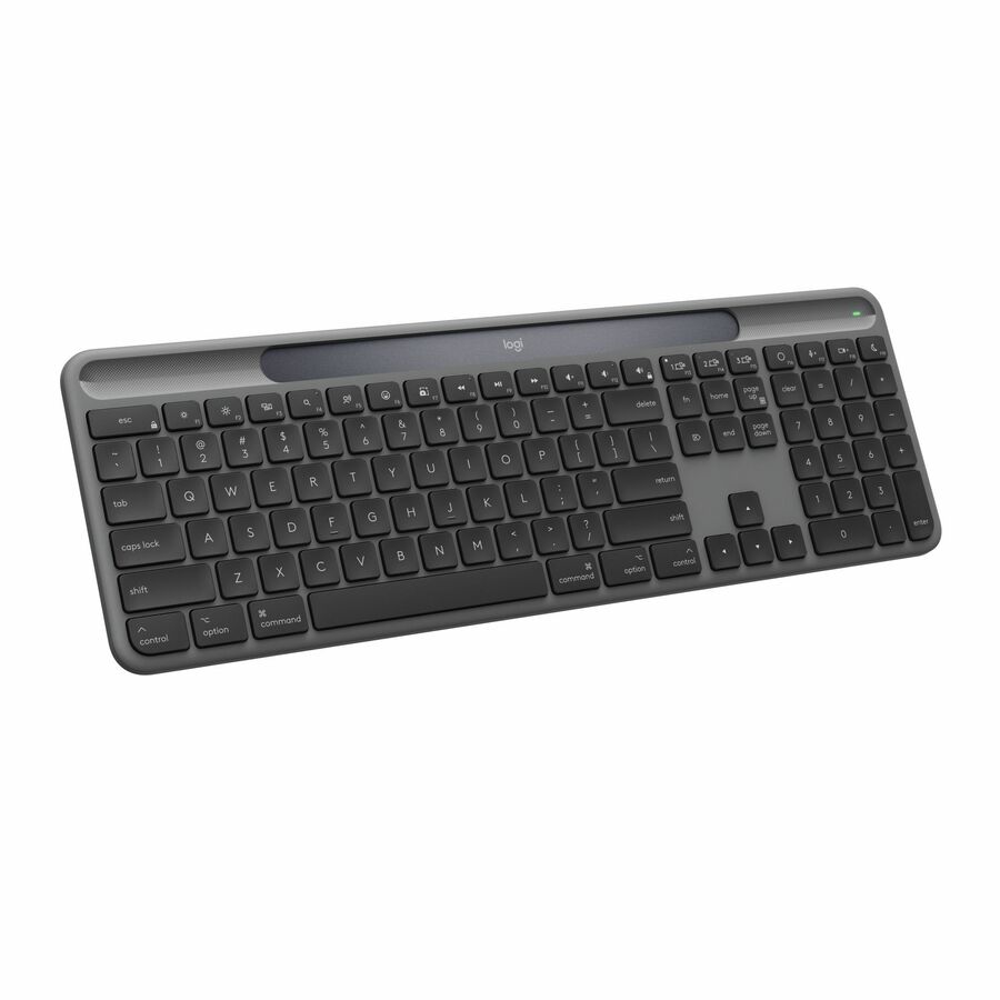 Logitech Signature Slim Solar+ keyboard for Mac, solar and artificial light powered, durable battery that lasts up to 10 years, customizable keys, Bluetooth, Graphite