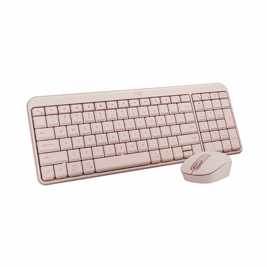 Logitech MK250 Bluetooth Wireless Mouse and Keyboard Combo: Fast & Easy Connectivity, Compact Wireless Keyboard, Ambidextrous Mouse (Rose)