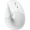 Logitech Lift Vertical Ergonomic Mouse, Wireless, Bluetooth or Logi Bolt USB receiver, Quiet clicks, 4 buttons, Off-white