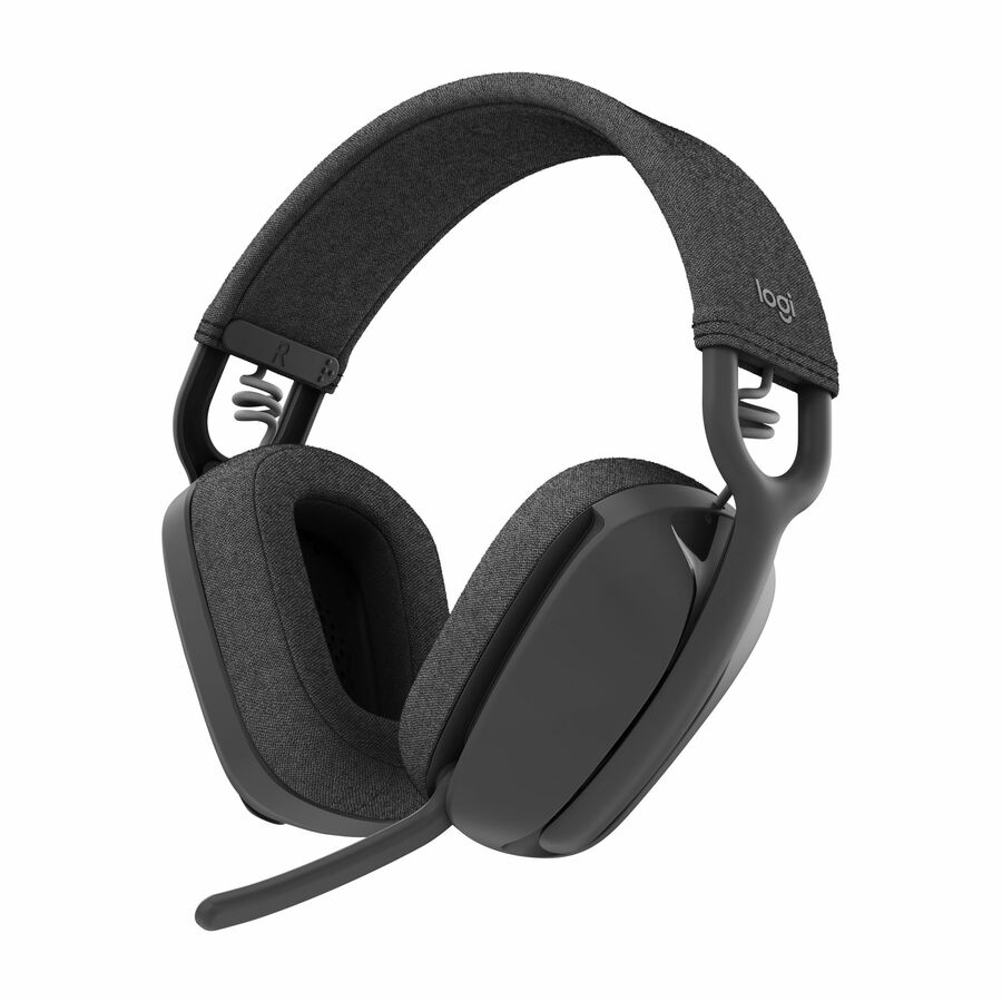Logitech Zone Vibe 100 Wireless Over Ear Headphones, Noise Canceling Microphone, Advanced Multipoint Bluetooth Headset, Graphite