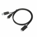 Targus 1M USB-C Male with Screw to USB-C Male Cable with USB-A Tether