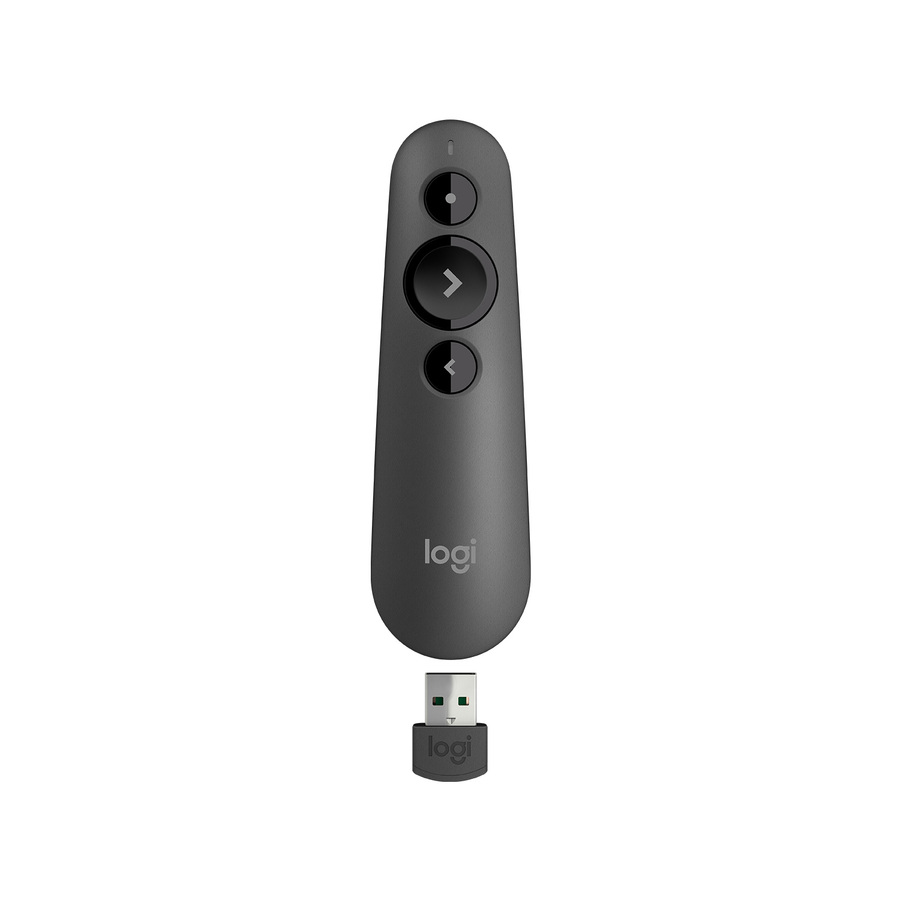 Logitech R500s Laser Presentation Remote, Bluetooth, USB-A Receiver, Presentation Clicker with Laser Pointer (Class 1) for Powerpoint, Keynote, Google Slides