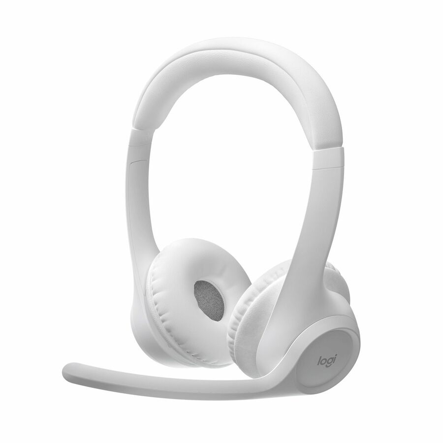 Logitech Zone 300 Wireless Bluetooth Headset With Noise-Canceling Microphone, Compatible with Windows, Mac, Chrome, Linux, iOS, iPadOS, Android - Off-white