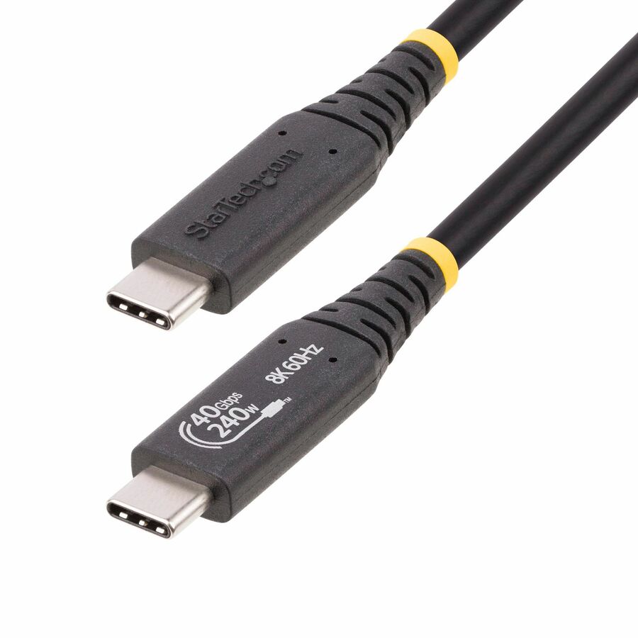 StarTech 1.6ft (50cm) USB4 Cable 40Gbps, 240W (5A) PD, 8K 120Hz/4K 240Hz DP Alt Mode, USB-IF Certified USB-C Cord, Thunderbolt Compat.