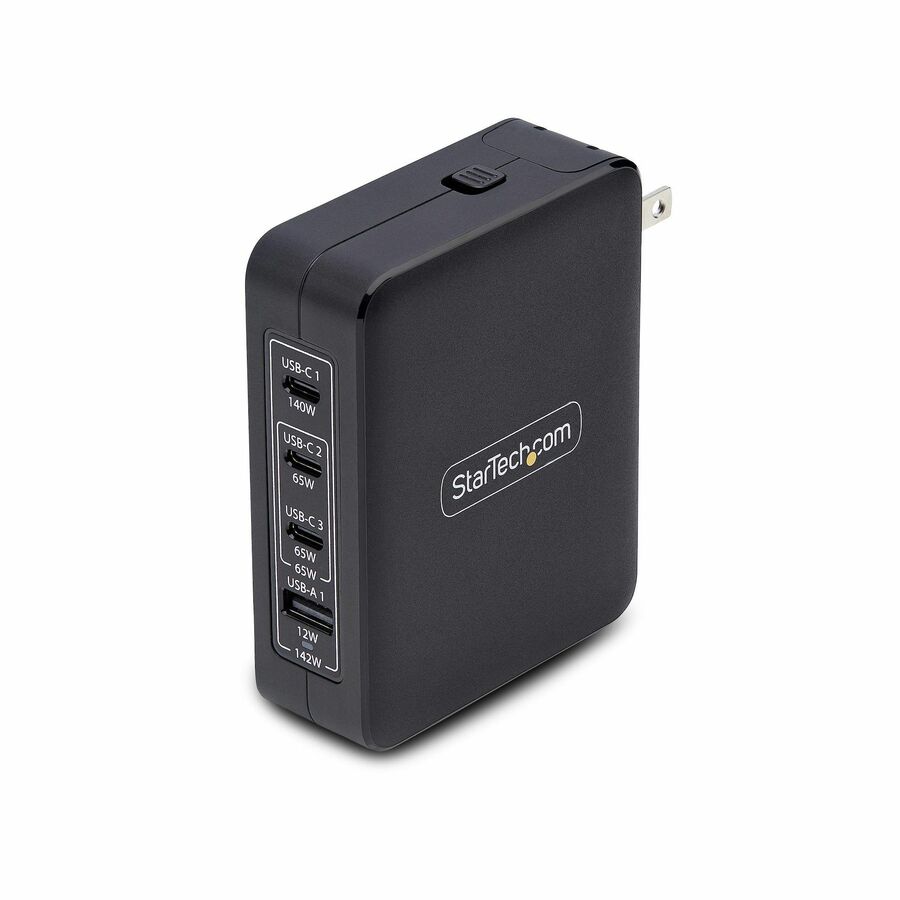 StarTech 140W USB-C Wall Charger, 3x USB-C/1x USB-A, PD 3.1 International GaN Power Adapter for MacBook Pro/Max/Dell XPS/Inspiron