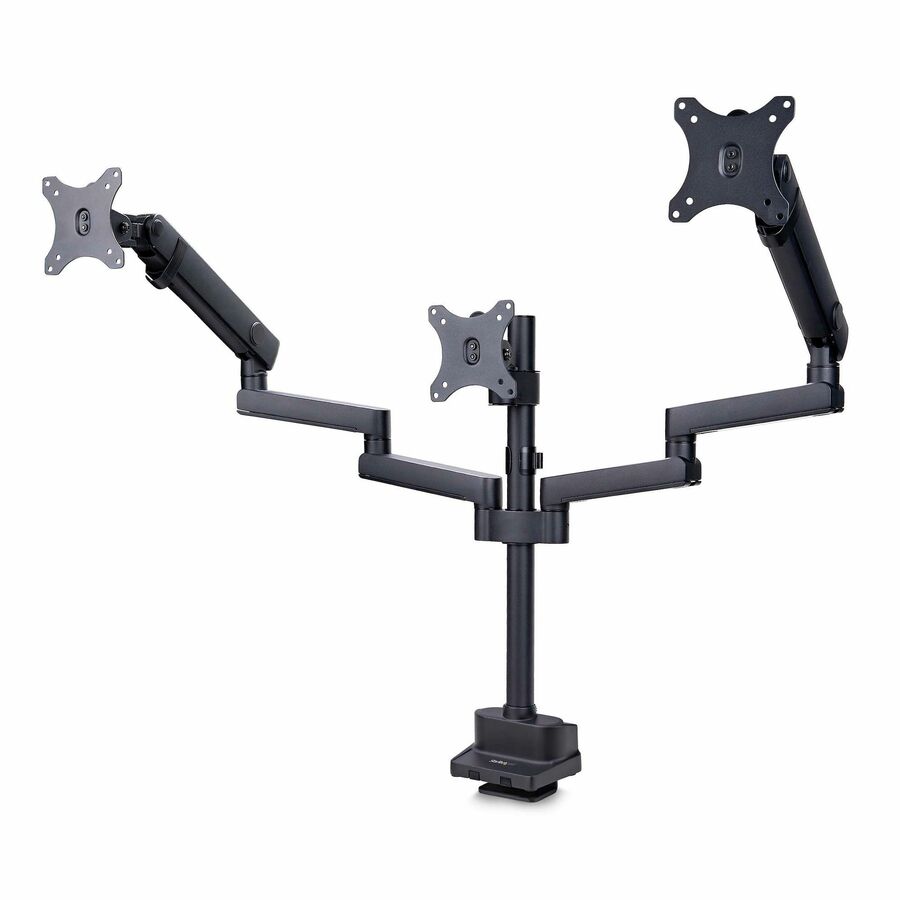 StarTech Desk Mount Triple Monitor Arm For Up To Three 27in Screens, VESA 75x75/100x100, Mechanical Spring Arm, C-Clamp/Grommet