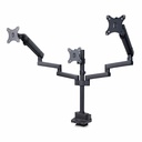 StarTech Desk Mount Triple Monitor Arm For Up To Three 27in Screens, VESA 75x75/100x100, Mechanical Spring Arm, C-Clamp/Grommet