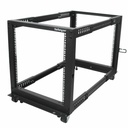StarTech 4-Post 12U Mobile Open Frame Server Rack, 19" Network Rack with Casters, Rolling Rack for Computer/AV/Data/IT Equipment
