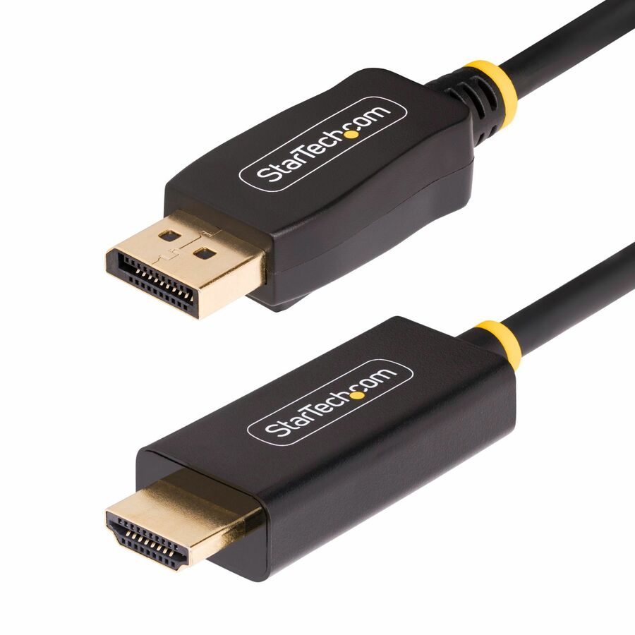 StarTech 3.3ft (1m) DisplayPort to HDMI Adapter Cable, 4K 60Hz with HDR, DP to HDMI 2.0b Cable, Active Video Converter