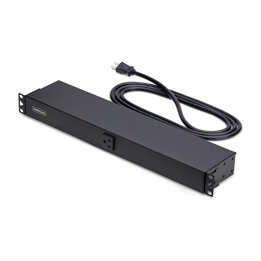 StarTech 13-Outlet Rackmount PDU, 1U Server Power Strip, 1x Front and 12x Rear Ports, Mounted Power Distribution Unit for 19in Racks