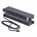StarTech 14-Outlet Rackmount PDU, 1U Server Power Strip, 6x Front and 8x Rear Ports, Mounted Power Distribution Unit for 19in Racks