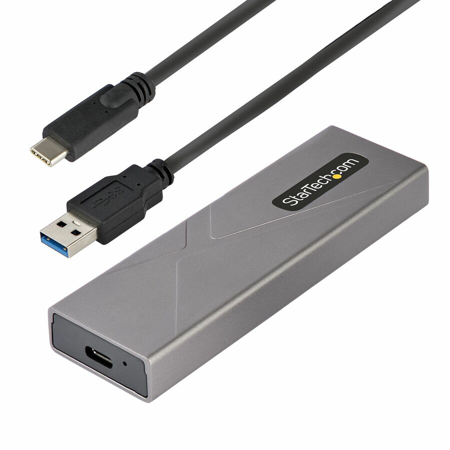 StarTech USB-C 10Gbps to M.2 NVMe or M.2 SATA SSD Enclosure, Tool-free M.2 PCIe/SATA SSD Aluminum Enclosure, USB-C & USB-A Host Cables