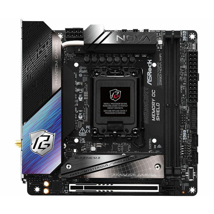 Phantom Gaming Z890I Nova WiFi Gaming Desktop Motherboard - Intel Z890 Chipset - Socket LGA-1851 - Mini ITX