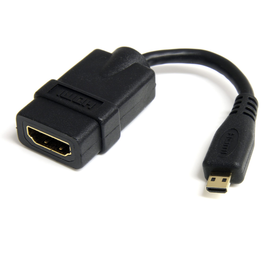 StarTech Micro HDMI to HDMI Adapter Dongle, 4K High Speed Micro HDMI to HDMI Converter, Micro HDMI Type-D Device to HDMI TV/Display