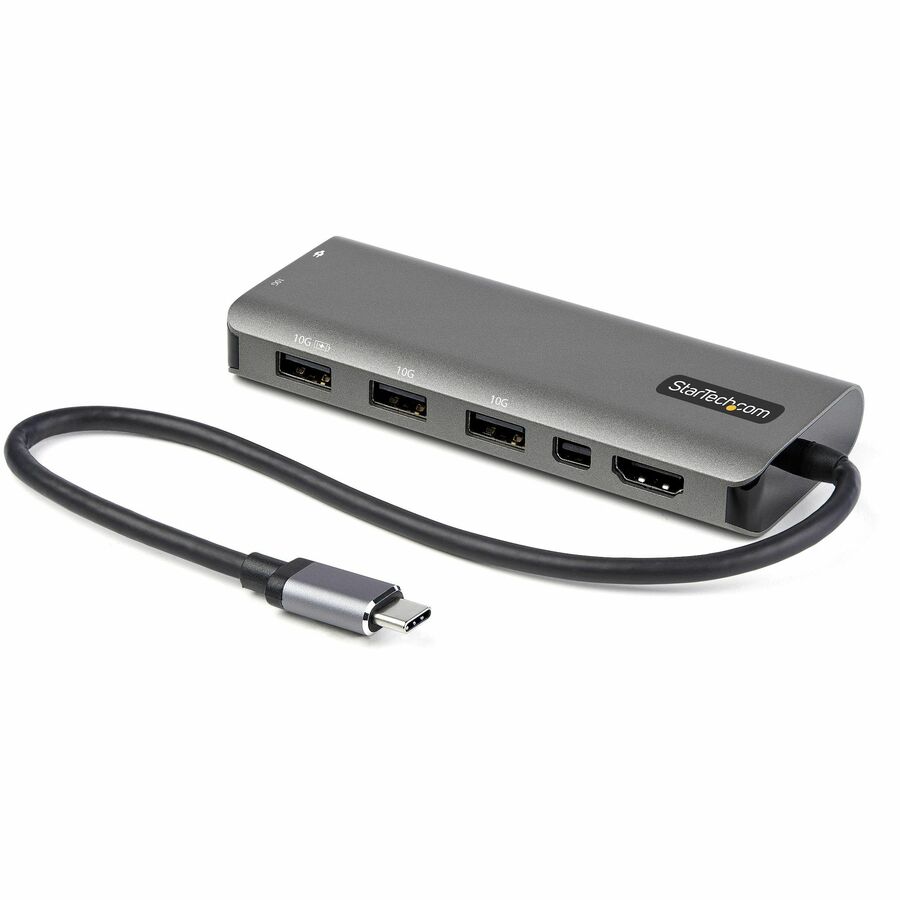 StarTech USB C Multiport Adapter, USB-C to HDMI or mDP 4K 60Hz, 100W PD Pass-Through, 4x 10Gbps USB, USB Type-C Mini Dock, w/12" Cable