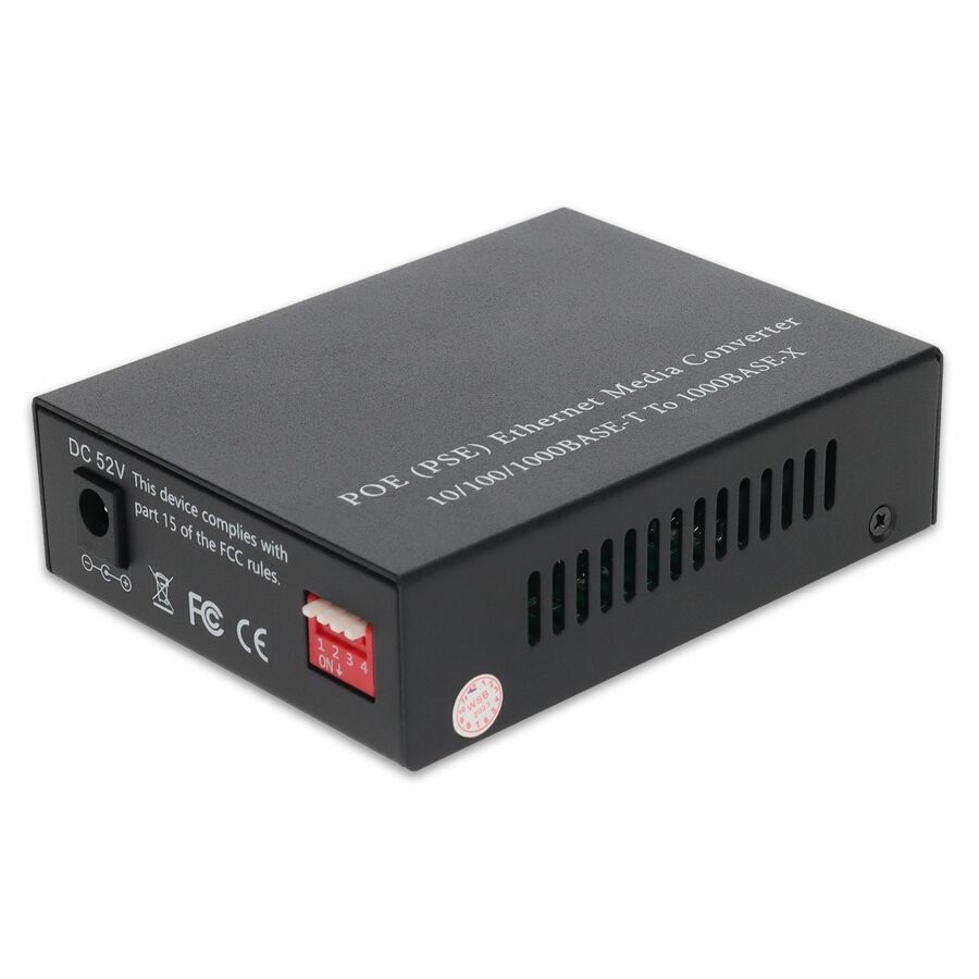 AddOn 10/100/1000Base-TX(RJ-45) x2 to 1 Open SFP Port POE+ (30W) Media Converter