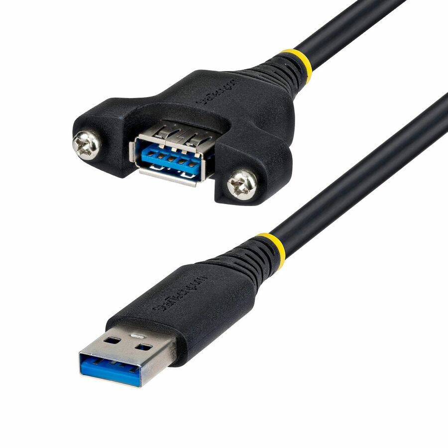 StarTech 2m Panel Mount USB Cable A to A, M/F, USB-A Male to Female Extension Cable, USB 5Gbps Panel Mount Adapter Cable