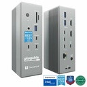 Plugable Thunderbolt 5 Dock: 16-in-1, Dual HDMI 2.1 Up to 8K 60Hz / 4K 144Hz, 140W Laptop Charging, 2.5GbE, Fanless