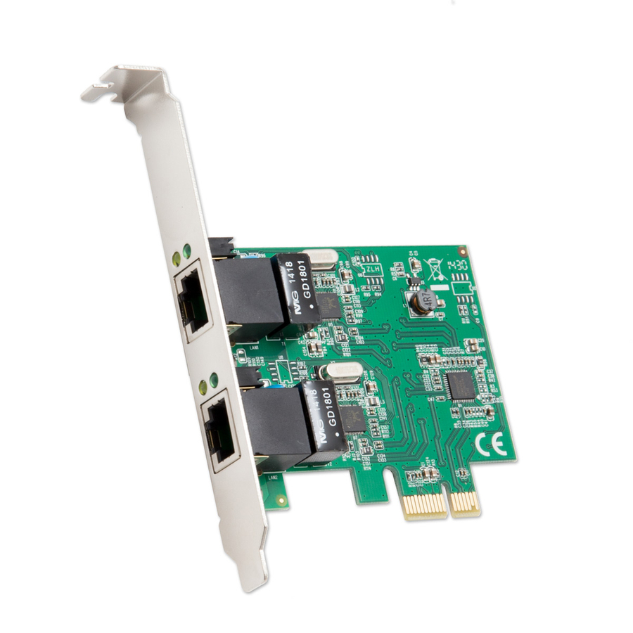 SYBA Multimedia 2 Port Gigabit Ethernet PCI-e x1 Network Card