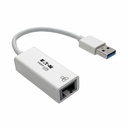 Eaton Tripp Lite Series USB 3.0 to Gigabit Ethernet NIC Network Adapter - 10/100/1000 Mbps, White