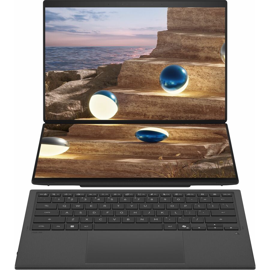 Asus ZenBook Duo UX8407 UX8407AA-DS99T 14" Touchscreen Detachable Copilot+ PC 2 in 1 Notebook - 3K - 144 Hz - Intel Core Ultra 9 386H - 32 GB - 1 TB SSD - Moher Gray