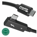 Plugable Thunderbolt 4 Cable Right Angle 40Gbps with 240W EPR Charging, 8K Display, Intel Certified