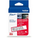 Brother Genuine P-touch TZeS211 BK on WHT Label Tape, Strong Adhesive Lam., 6mmX8m