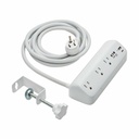 Eaton Tripp Lite Series Protect It! 3-Outlet Surge Protector with USB-A and USB-C Ports - 5-15R Outlets, 900 Joules, 20W PD Charging, Desk Clamp, 8 ft. (2.4 m) Braided Cord, White