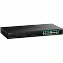 TRENDnet 16-Port Gigabit PoE+ Switch, TPE-TG160g, 16 x Gigabit PoE+ Ports, 246W PoE Power Budget, 32 Gbps Switching Capacity, Ethernet Splitter, Metal, Lifetime Protection, Black