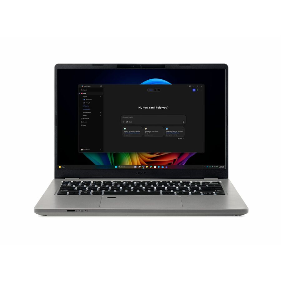 Acer TravelMate P4 14 AI TMP414-56 TMP414-56-784R 14" Clamshell Copilot+ PC Notebook - WQXGA+ - 60 Hz - Intel Core Ultra 7 355 - 16 GB - 512 GB PCI Express NVMe 4.0 SSD - English (US) Keyboard - Iron