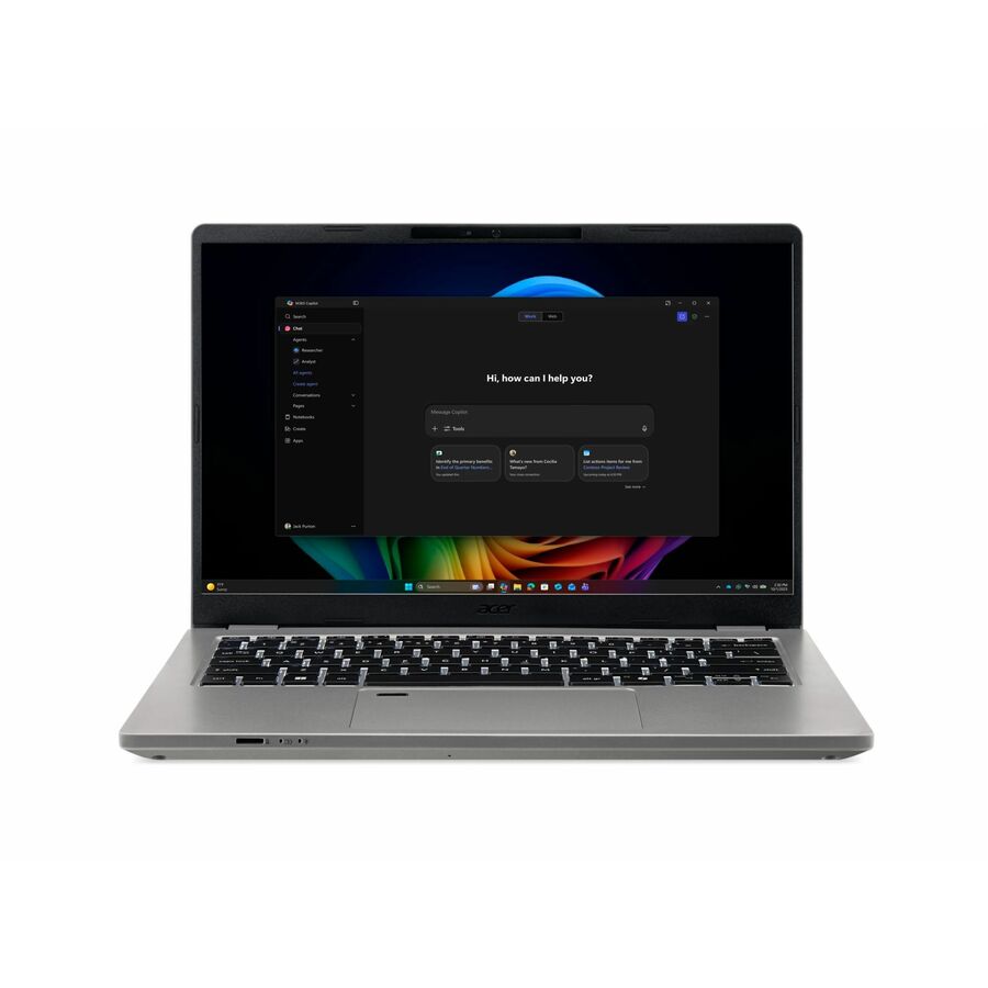 Acer TravelMate P4 14 AI TMP414-56 TMP414-56-79JC 14" Clamshell Copilot+ PC Notebook - WUXGA - 120 Hz - Intel Core Ultra 7 355 - 16 GB - 512 GB PCI Express NVMe 4.0 SSD - English (US) Keyboard - Iron
