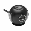 Tripp Lite by Eaton Safe-IT 3-Outlet Spherical Surge Protector 5-15R Outlets 4 USB Charging Ports 8 ft. (2.4 m) Cord Antimicrobial Protection