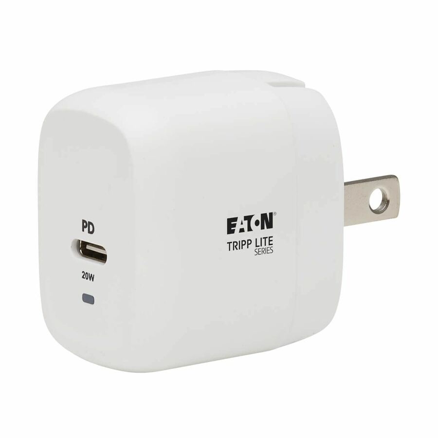 Eaton Tripp Lite Series Compact 1-Port USB-C Wall Charger - GaN Technology, 20W PD3.0 Charging, White