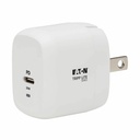 Eaton Tripp Lite Series Compact 1-Port USB-C Wall Charger - GaN Technology, 20W PD3.0 Charging, White