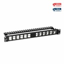 TRENDnet 24-Port Blank Angled Keystone Shielded 1U Patch Panel, TC-KP24SA, STP, Cat6A, Cat5, Cat5e, Cat6, 19" Rackmount Design, Black