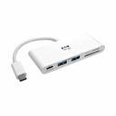 Eaton Tripp Lite Series USB-C Multiport Adapter, USB 3.x (5Gbps), USB-A/C Hub Ports, Card Reader and 60W PD Charging, White
