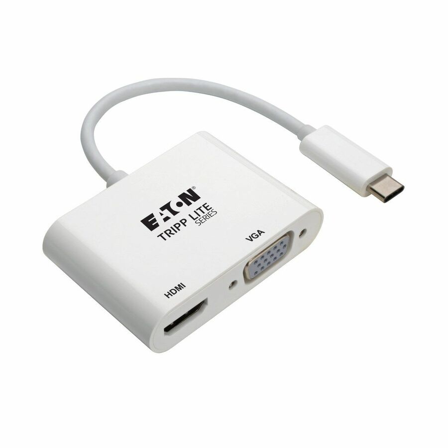 Eaton Tripp Lite Series USB-C Multiport Adapter (M/2xF) - 4K HDMI, VGA, White