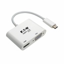 Eaton Tripp Lite Series USB-C Multiport Adapter (M/2xF) - 4K HDMI, VGA, White