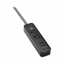 Eaton Tripp Lite Series 2-Outlet Surge Protector with 2 USB Ports (2.1A Shared) - 6 ft. Cord, 5-15P Plug, 450 Joules, Black