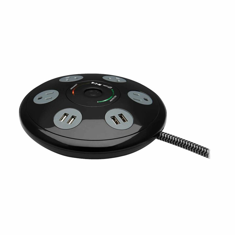 Tripp Lite by Eaton Conference Power Surge Protector - 4 NEMA 5-15R Outlets 4 USB-A Ports 6-ft. (1.83 m) Cord Black