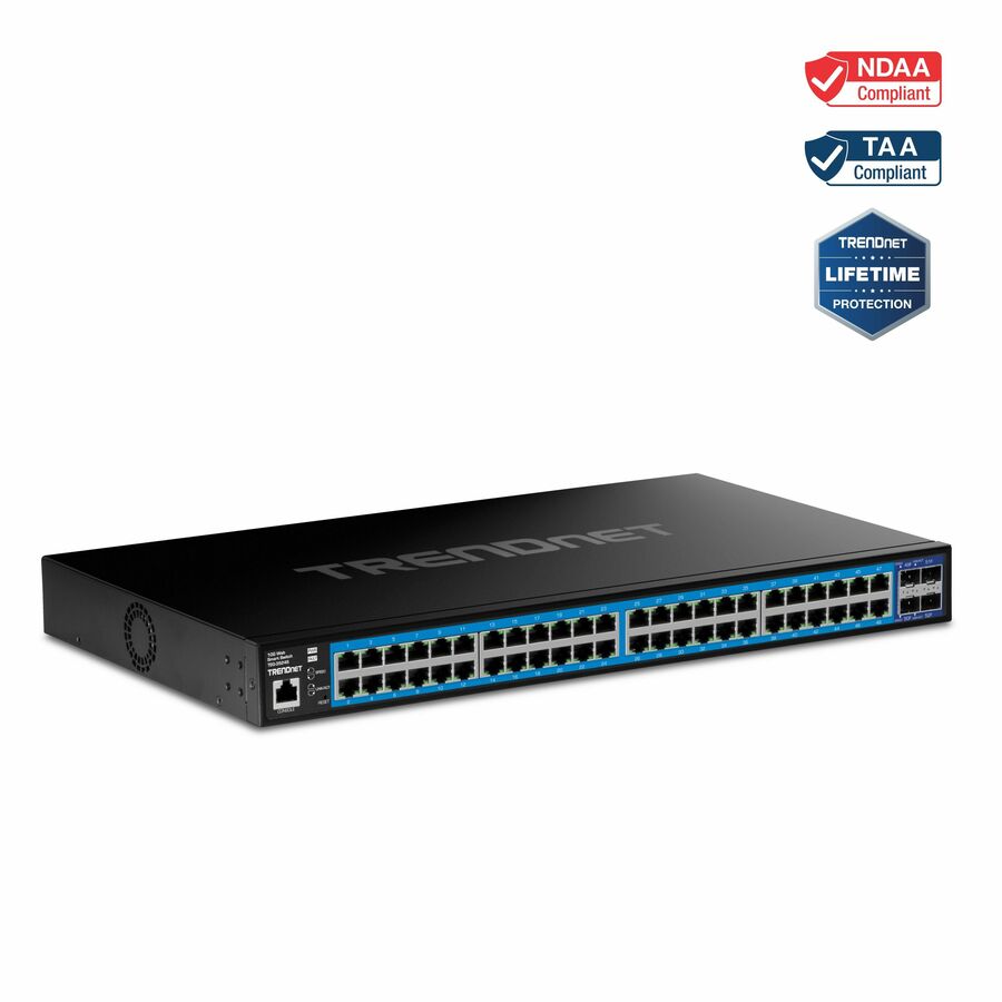 TRENDnet 52-Port Gigabit Web Smart Switch with 10G SFP+ Ports
