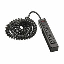 Eaton Tripp Lite Series Safe-IT 6-Outlet Surge Protector - 10 ft. Spiral Cord, 5-15P Plug, 300 Joules, Antimicrobial Protection, Black