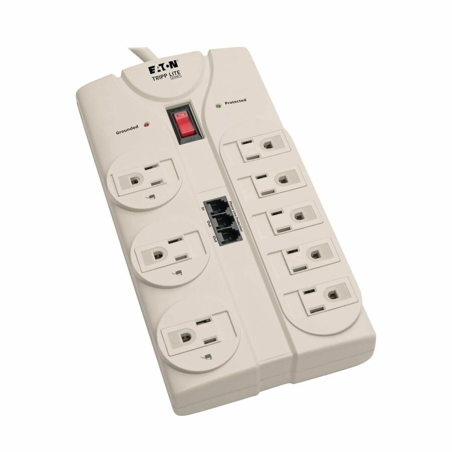 Eaton Tripp Lite Series Protect It! 8-Outlet Computer Surge Protector, 8 ft. (2.43 m) Cord, 2160 Joules, Tel/Modem/Fax Protection
