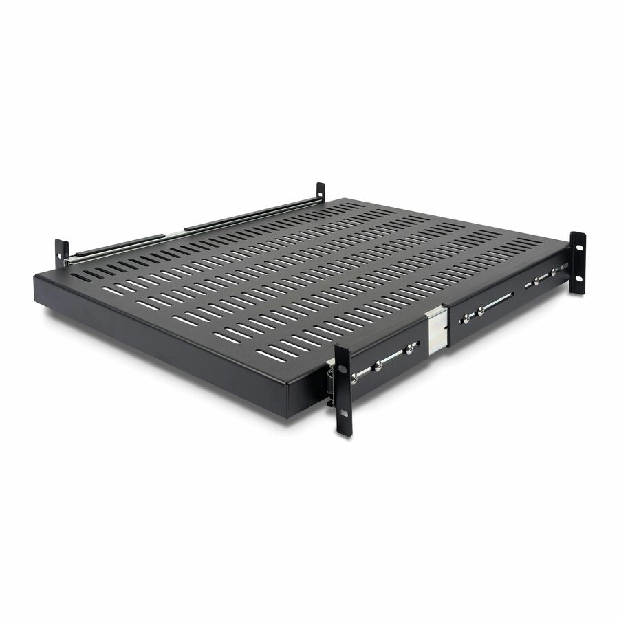 StarTech 2U 20 to 30in Adjustable Mounting Depth Vented Sliding Rack Mount Shelf - 50lbs / 22.7kg - 24in Deep