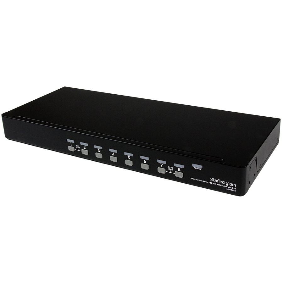 StarTech 8 Port 1U Rackmount USB PS/2 KVM Switch with OSD, TAA