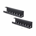 StarTech 2-Pack Under Desk Cable Management Tray, 42" long (21" per tray), Slotted Style, Screw-On Installation, Metal, Black, TAA